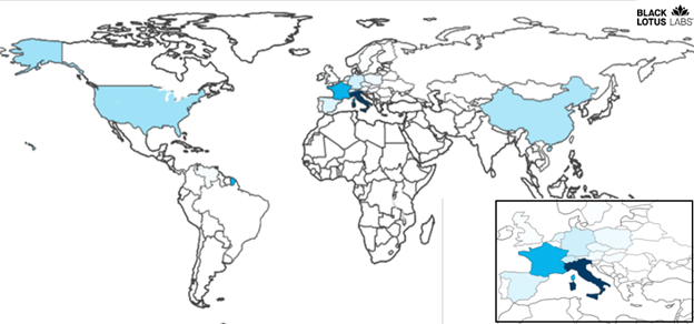 Global distribution of Chaos bots